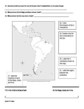 aztec inca maya map