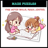 Simple Maze Puzzles Game Printable  Draw Between Lines Han