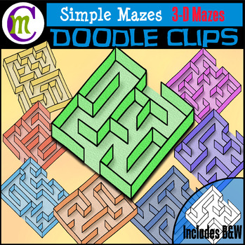 Preview of Simple Mazes Clipart | 3D Mazes