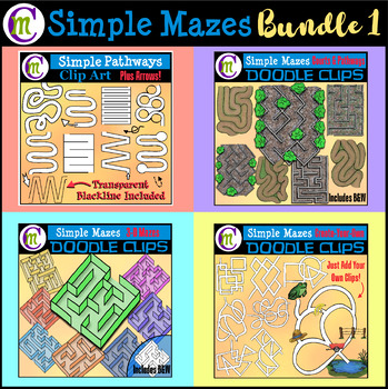 Preview of Simple Mazes Clipart BUNDLE 1