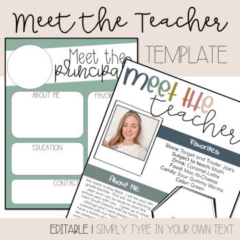 Preview of Simple Meet the Teacher | Editable Template | Muted Color Palette