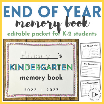 Preview of Simple Memory Book - Editable in Google Slides - In-Person & Virtual Included