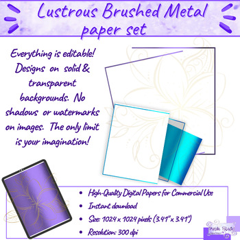 Lustrous Brushed Metal paper set by Purple Facade Digital Designs