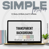 Simple Mockups Neutral Colors Laptop Desk Scene Front View