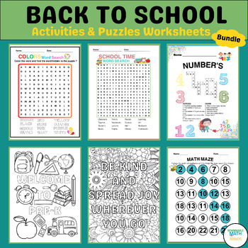 Preview of Simple Modern Back To School Bundle Worksheets And Activities | Printable