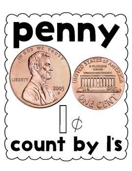 Preview of Simple Money/Coin Posters For Kinder and 1st Grade