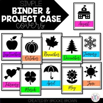 Preview of Simple Monthly Binder & Project Case Covers (3 Color Schemes)