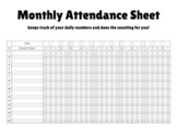 Simple Monthly Classroom Roster Attendance Sheet - Editable!