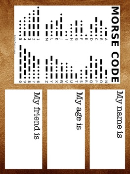 Preview of Simple Morse Code for Lower Primary - olden days, past