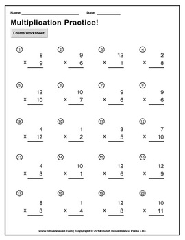 simple multiplication worksheet maker create infinite math worksheets