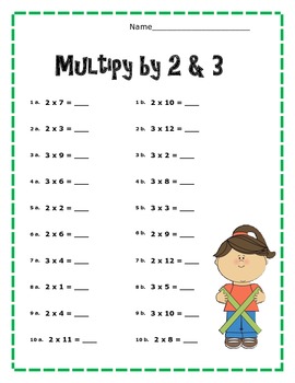 simple multiplication problems multiplying by two and three tpt