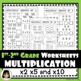 Simple Multiplication Worksheets with pictures - skip coun