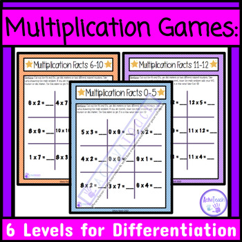 Simple Multiplication and Division Tic Tac Toe Games Worksheets SPED ...