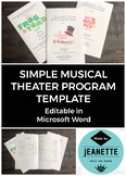 Simple Musical Theater Program Template