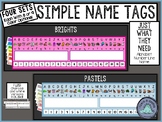 Simple Name Tags / Name Plates for PreK, K, and 1st