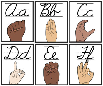 Preview of Simple Neutral Cursive/ASL Alphabet