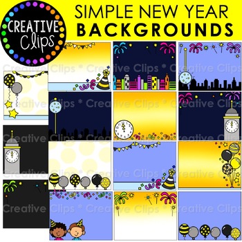 Preview of Simple New Year Background Clipart: New Year's Eve Clipart