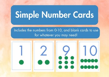 Preview of Simple Number Cards 0-10