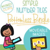 Simple Number Tiles Clip Art BOTTOMLESS BUNDLE - MOVEABLE Images