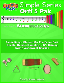 Preview of Orff Sheet Music - Simple Orff  Singles – 5 Pack for use with Boomwhackers®