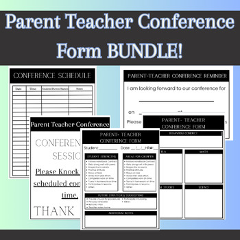 Preview of Simple Parent Teacher Conference BUNDLE