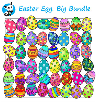 Preview of Simple Patterned Easter Eggs for Template & Color in Clip Art {Educlips Clipart}