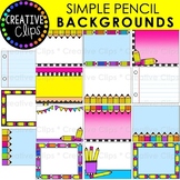 Simple Pencil Backgrounds Clipart {Back to School Clipart}