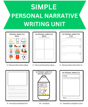 Preview of Simple Personal Narrative Writing Unit