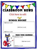 Simple Pete the Cat Newsletter (Editable)