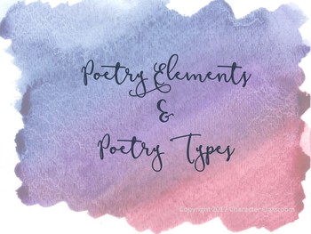 Preview of Simple Poetry Elements PowerPoint Presentation/Posters