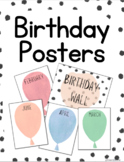 Simple, Polka dot, Boho Classroom Birthday Wall Posters