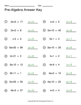 Simple Pre-Algebra Worksheet Maker - Create Infinite Math Worksheets!