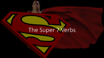 Preview of Simple Present: English Super 7 Verbs- PowerPoint Presentation and Guided Notes