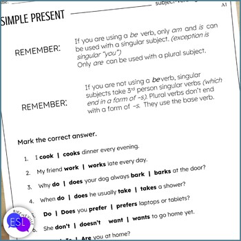 Present Tense: A Guide to Understanding and Using Verb Tenses Correctly -  ESL Grammar