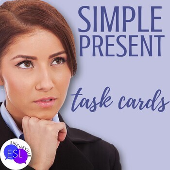 Preview of Simple Present for Adult ESL Grammar - TASK CARDS