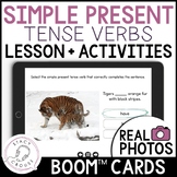 Simple Present Tense Verbs Speech Therapy BOOM™ CARDS Teletherapy