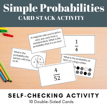 Preview of Simple Probabilities Card Stack Activity