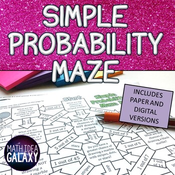 Preview of Simple Probability Maze Activity- Printable & Digital Resource