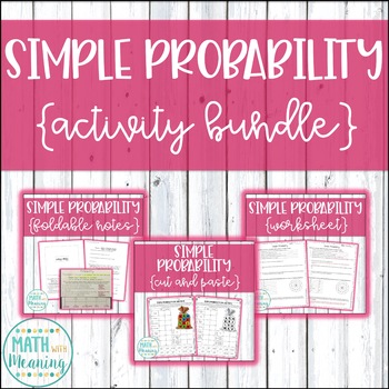 Preview of Simple Probability Activity Mini-Bundle - Foldable Notes and 2 Fun Activities