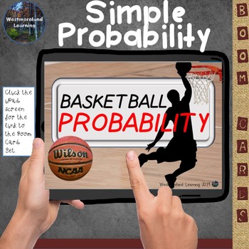 Preview of Simple Probability Basketball March Madness Digital Math Boom Cards