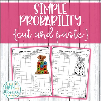 Preview of Simple Probability Cut and Paste Worksheet
