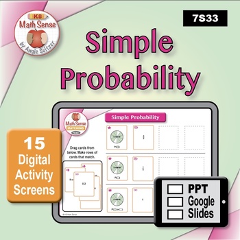 Preview of Simple Probability DIGITAL MATCHING: 15 PPT / Google Slides 7S33