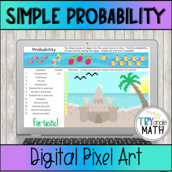 Preview of Simple Probability Digital Activity Pixel Art