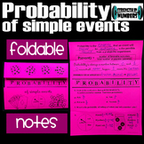 Simple Probability Foldable Notes for Interactive Notebook