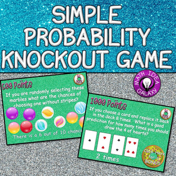 Preview of 7th Grade Review Activity- Simple Probability Game