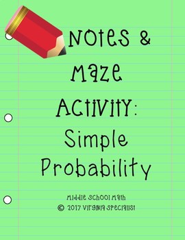 Preview of Simple Probability Notes and Practice Activity