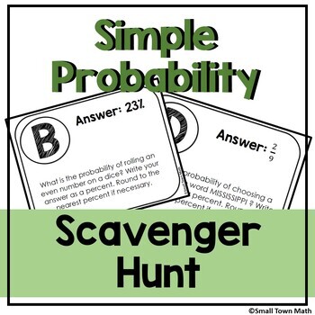 Preview of Simple Probability Scavenger Hunt | Math Review Activity
