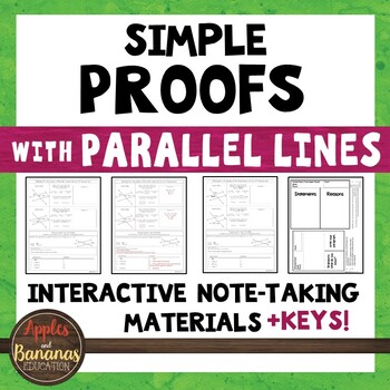 Preview of Simple Geometric Proofs with Parallel Lines - Interactive Note-Taking Materials