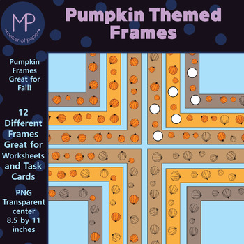 Preview of Simple Pumpkin Frames 2023 for Task Cards & More