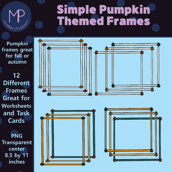 Preview of Simple Pumpkin Frames for Task Cards & Worksheets (Great for fall)